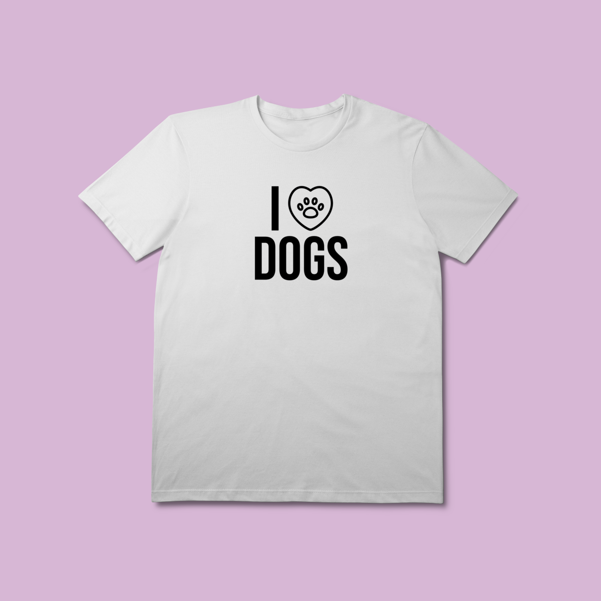 Camiseta Premium I Love Dogs - 100% Algodão