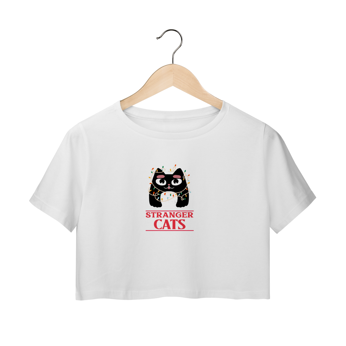 Cropped Stranger Cats - 100% Algodão