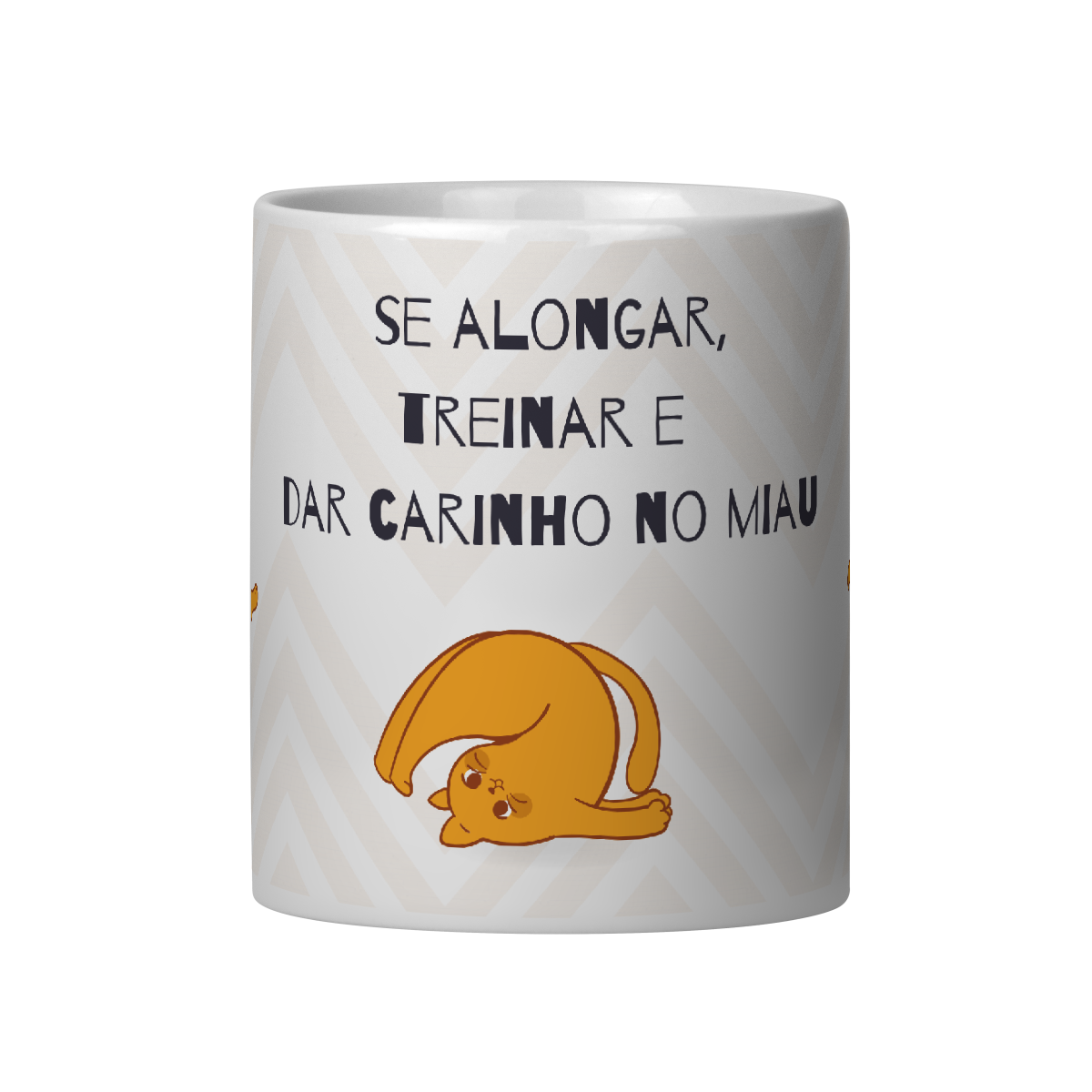 Caneca - Se alongar, treinar e dar carinho no Gato