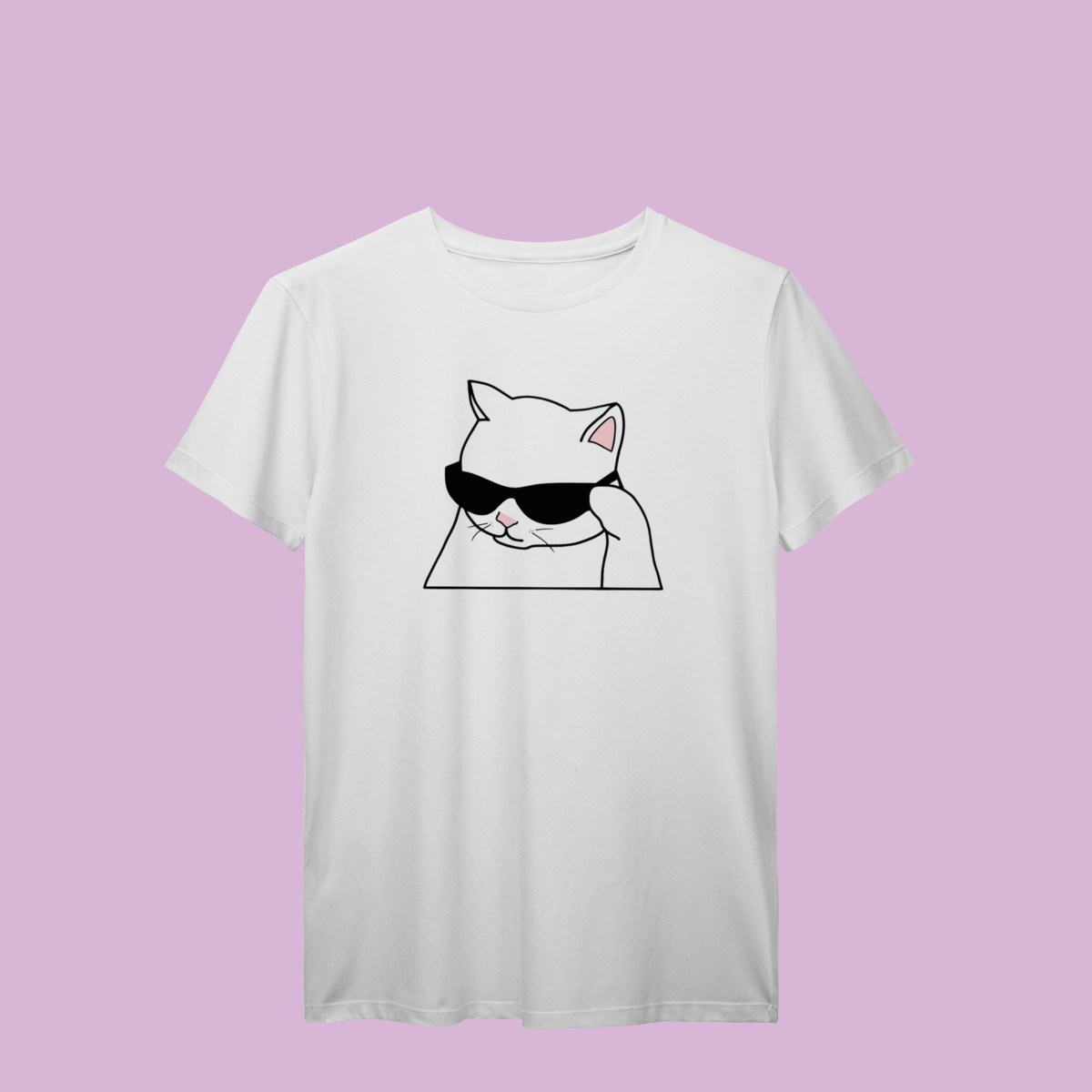 Camiseta 100% Algodão - Gatinho Gangster