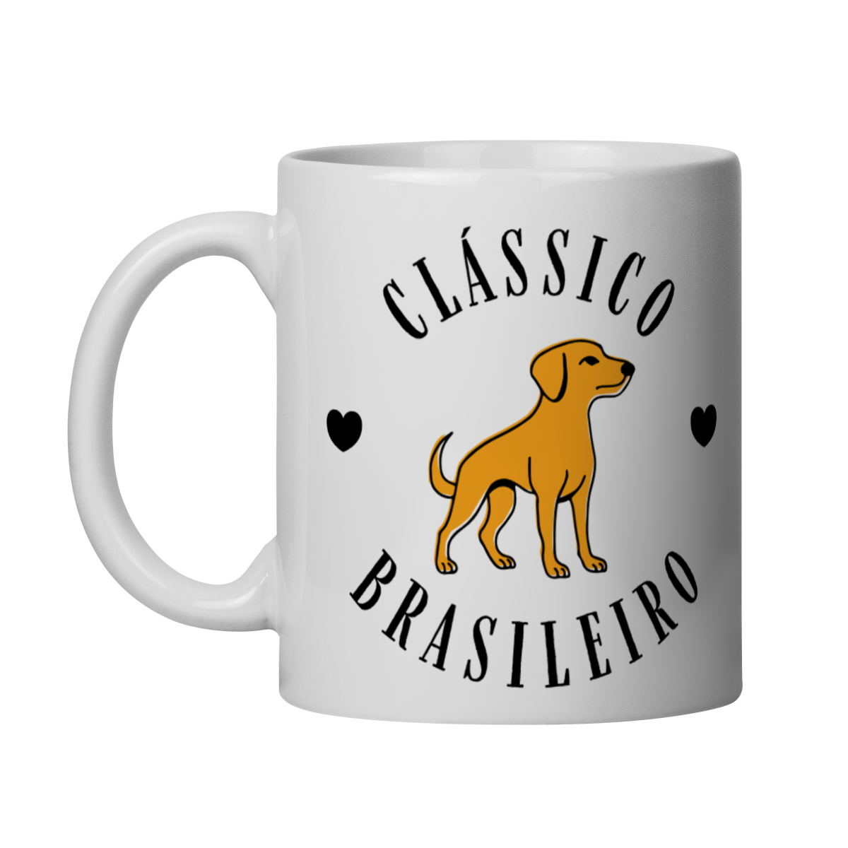 Caneca de Porcelana - Clássico Brasileiro Cachorro Caramelo