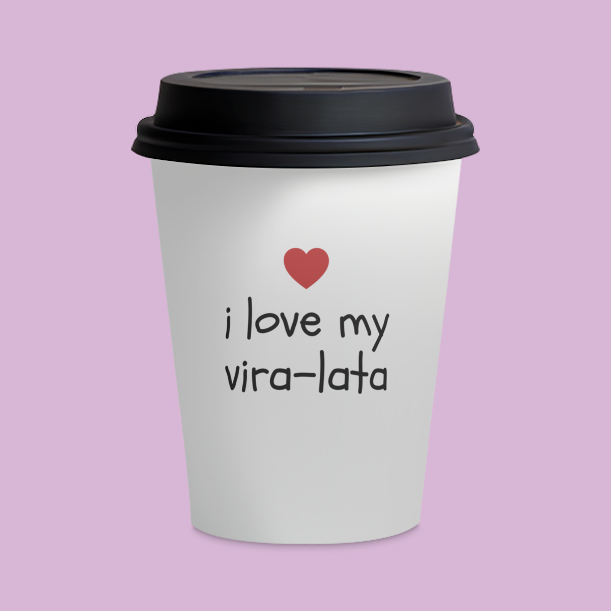 Copo de Cerâmica - I love my vira-lata Coração