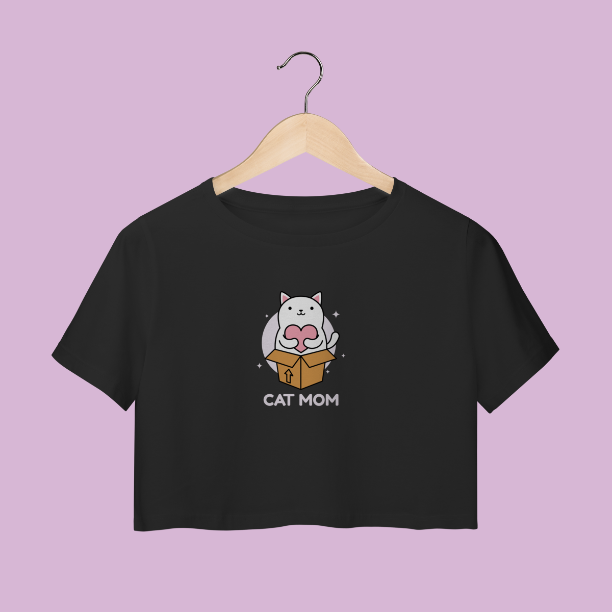 Cropped Cat Mom - 100% Algodão