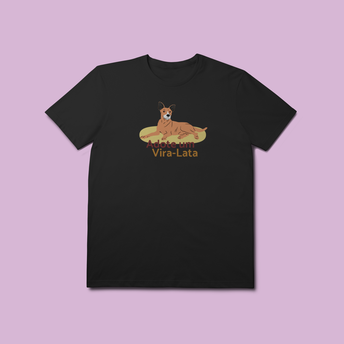 Camiseta Premium Adote um Vira-Lata - 100% Algodão
