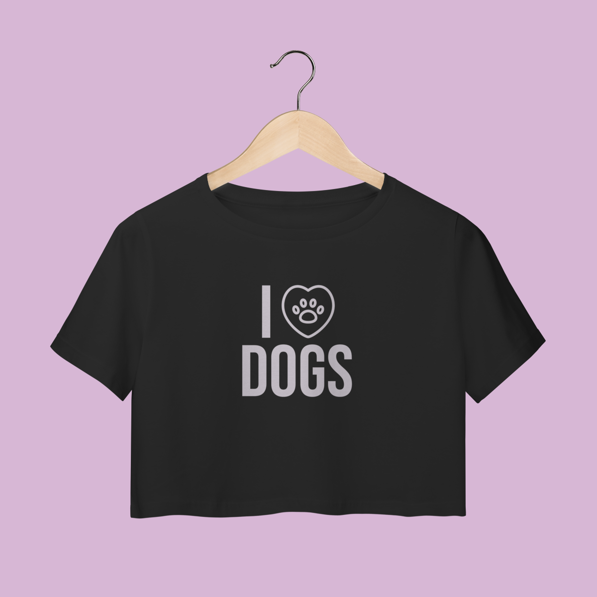 Cropped I Love Dogs - 100% Algodão