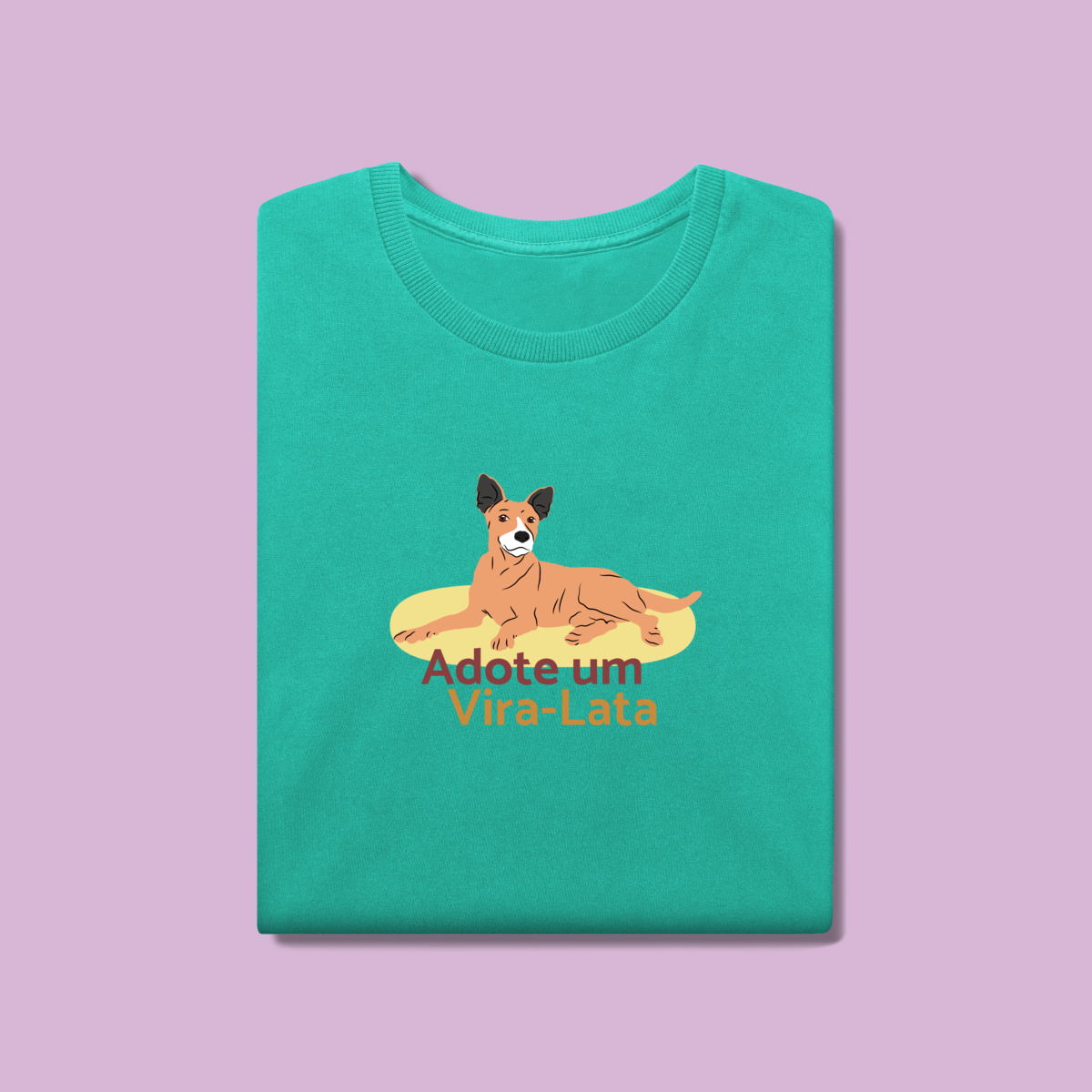 Camiseta Estonada Adote um Vira-Lata - 100% Algodão