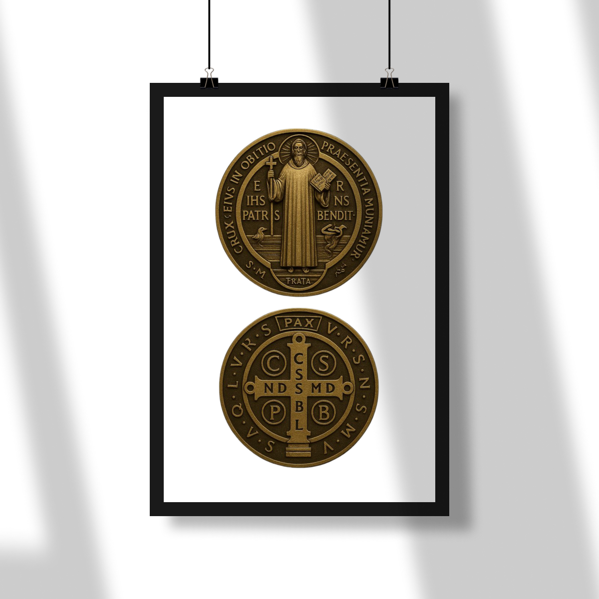 Poster - Medalha de São Bento - Fundo Branco