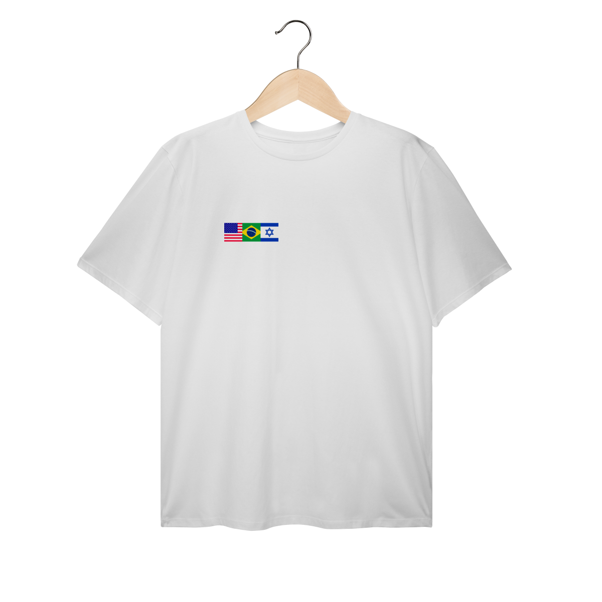 Camiseta Plus Size UNIÃO EUA-BRASIL-ISRAEL