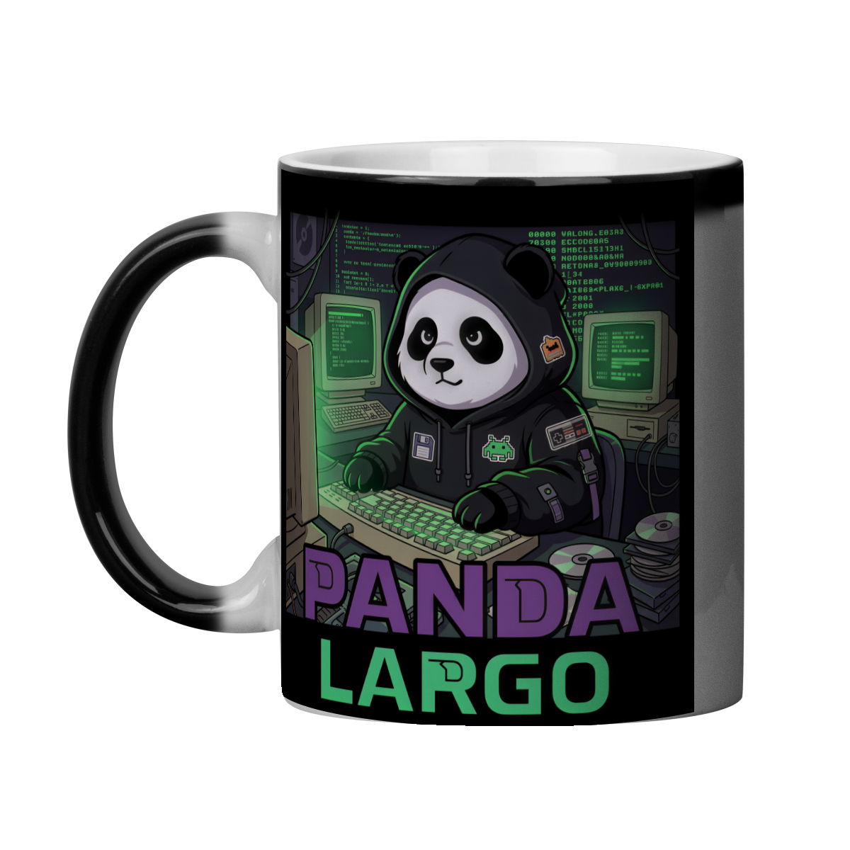 Caneca Mágica Geek Panda Largo Estampa Dev Termosensível