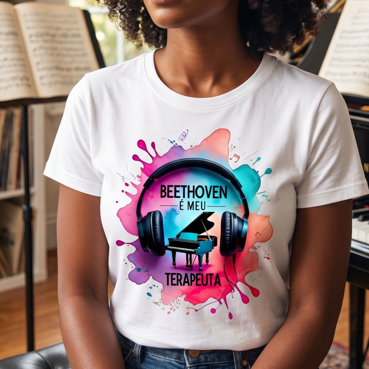 Camiseta Branca | Beethoven É Meu Terapeuta