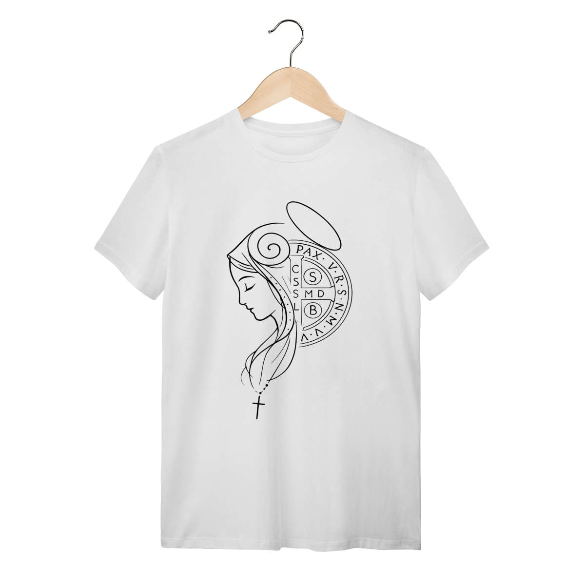 Camiseta Nossa Senhora e Cruz de São Bento