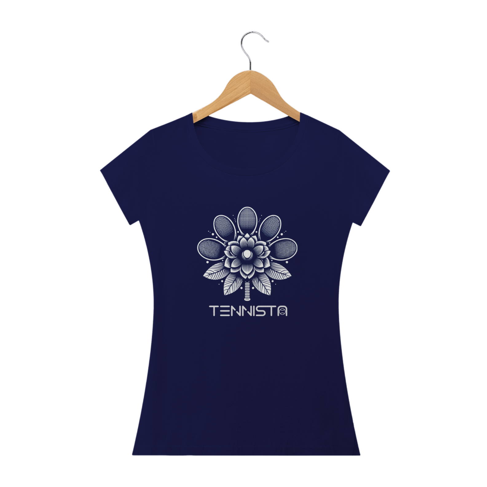 CAMISETA BABY LOOK 'FLORES DE RAQUETE'