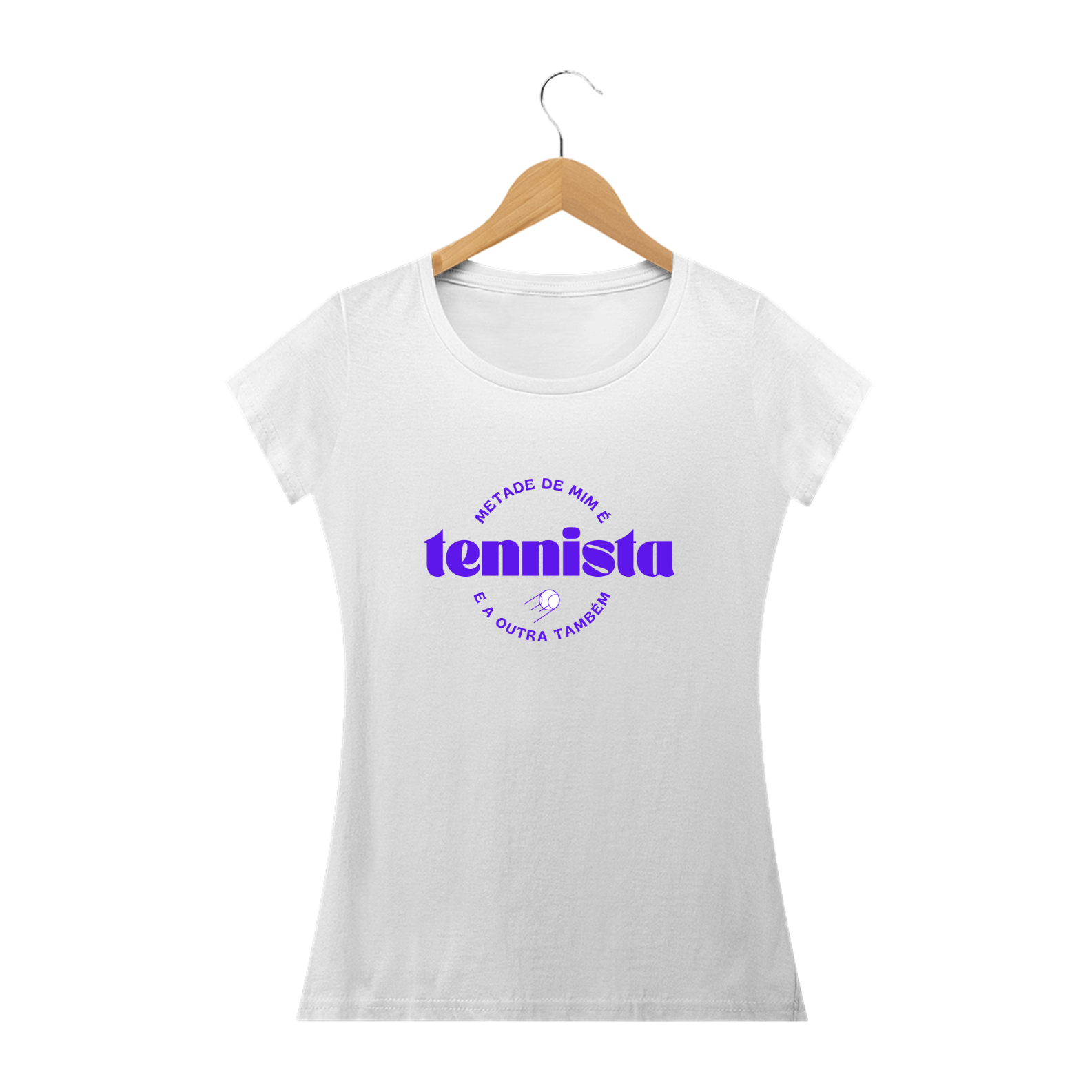 CAMISETA BABY LONG 'METADE DE MIM É TENNISTA E A OUTRA TAMBÉM'