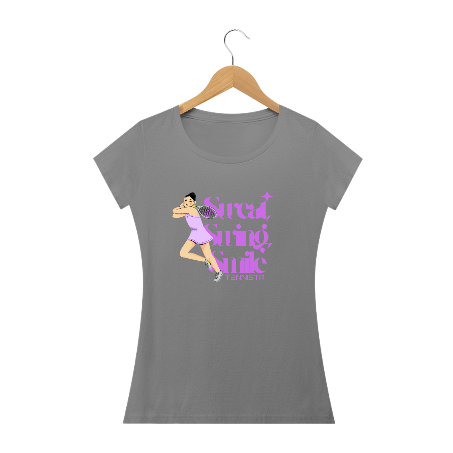 CAMISETA BABY LONG TENNISTA 'Sweat, Swing, Smile'