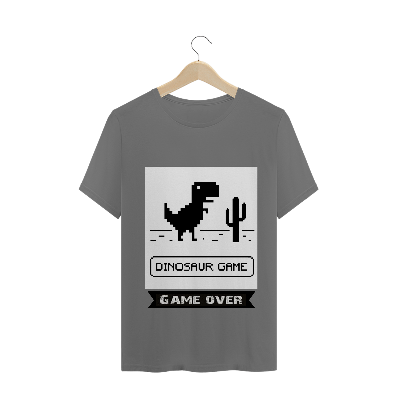 Nome do produto  CAMISA T-SHIRT ESTONADA DINOSAUR GAME OVER