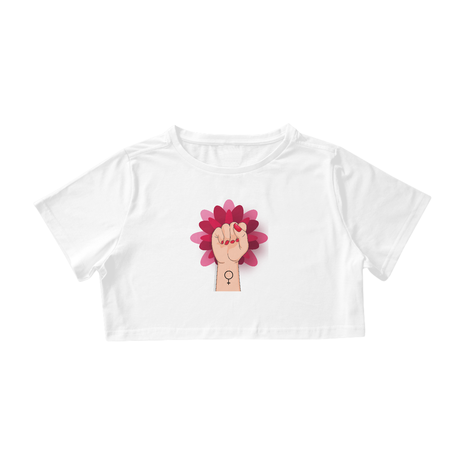 Nome do produto  Cropped Feminismo Flor