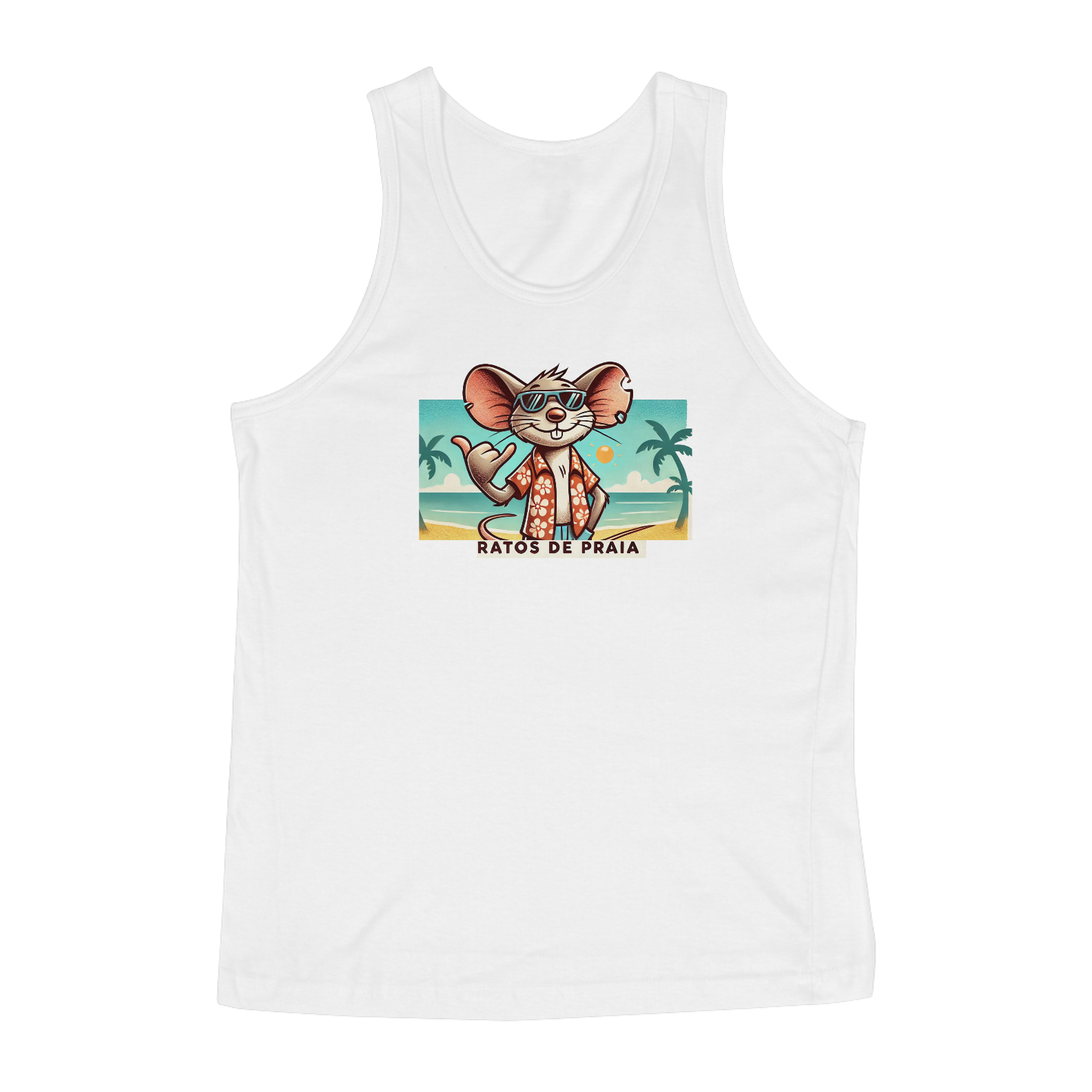 Regata Quality Estampa Desenho Hang Loose Ratos de Praia