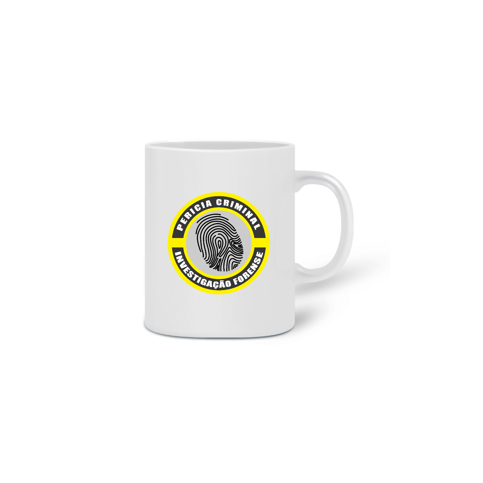 Caneca Cerâmica Estampa Perícia Criminal Impressão Digital - Arte Forense