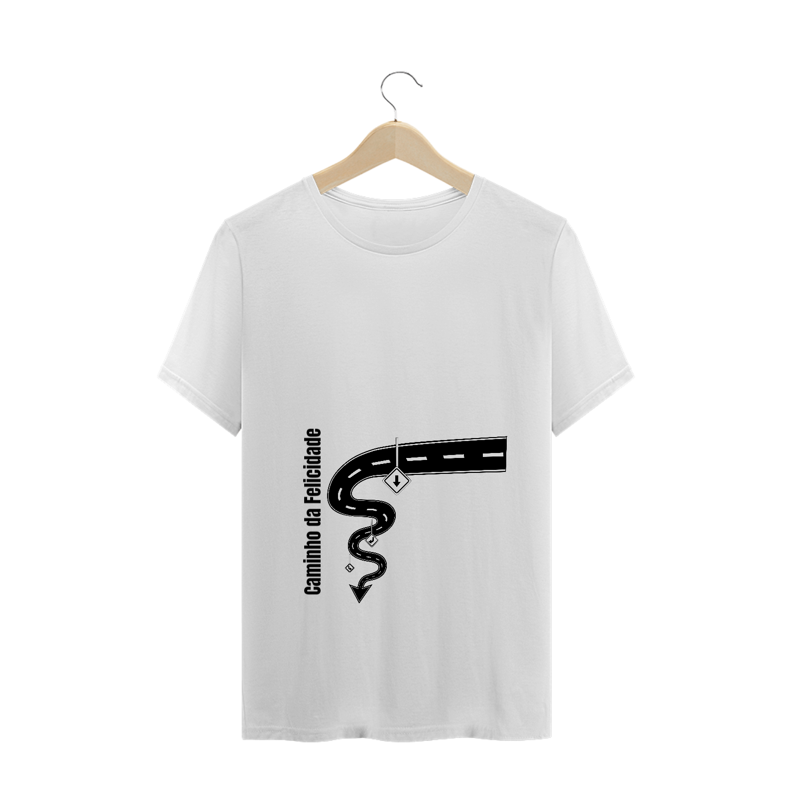 Camiseta Estampa Frase Caminho da Felicidade Adulta Carnaval - Quality Estampada 