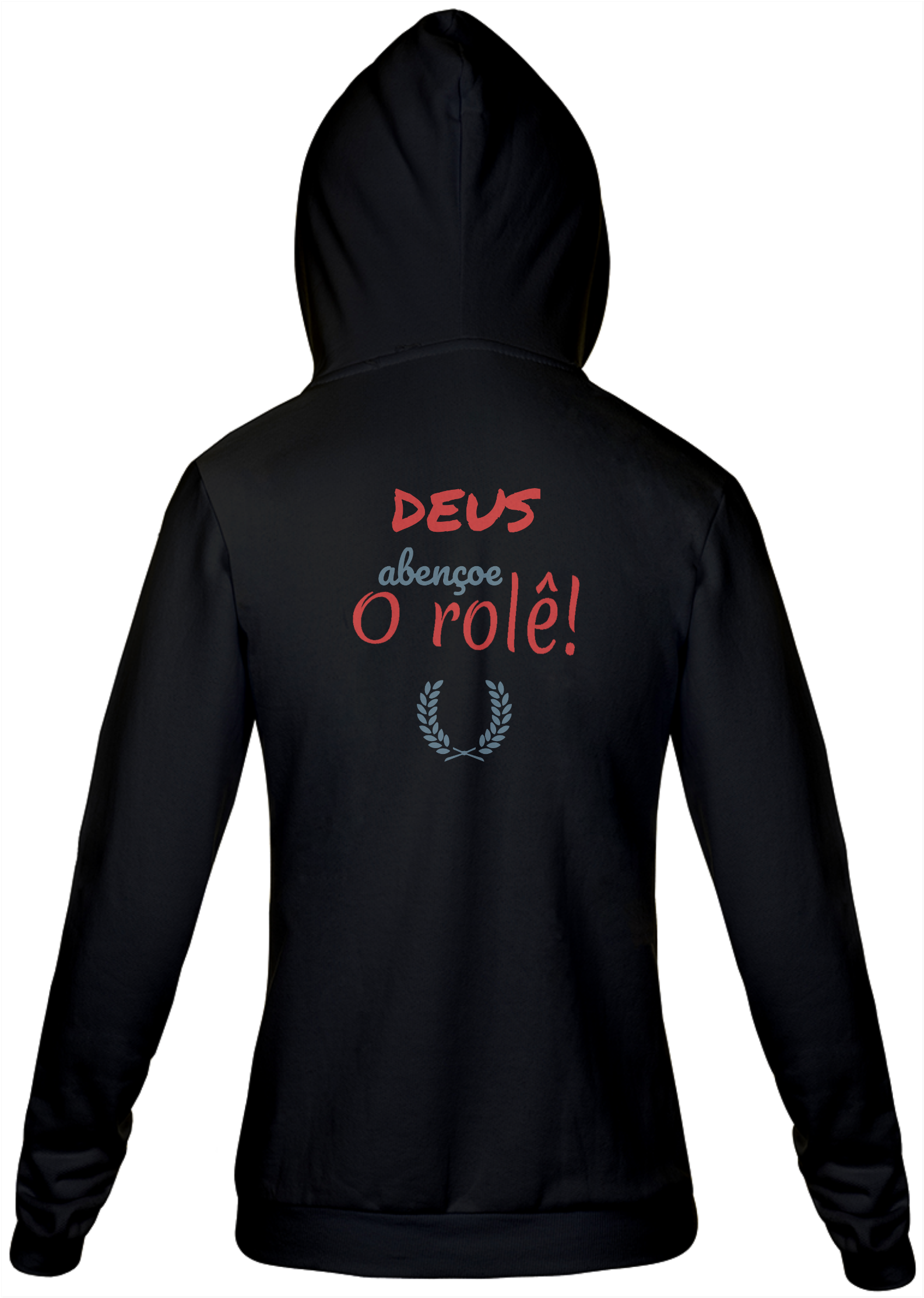 Jaqueta Moletom Feminino Estampa Frase - DEUS Abençoe o rolê!
