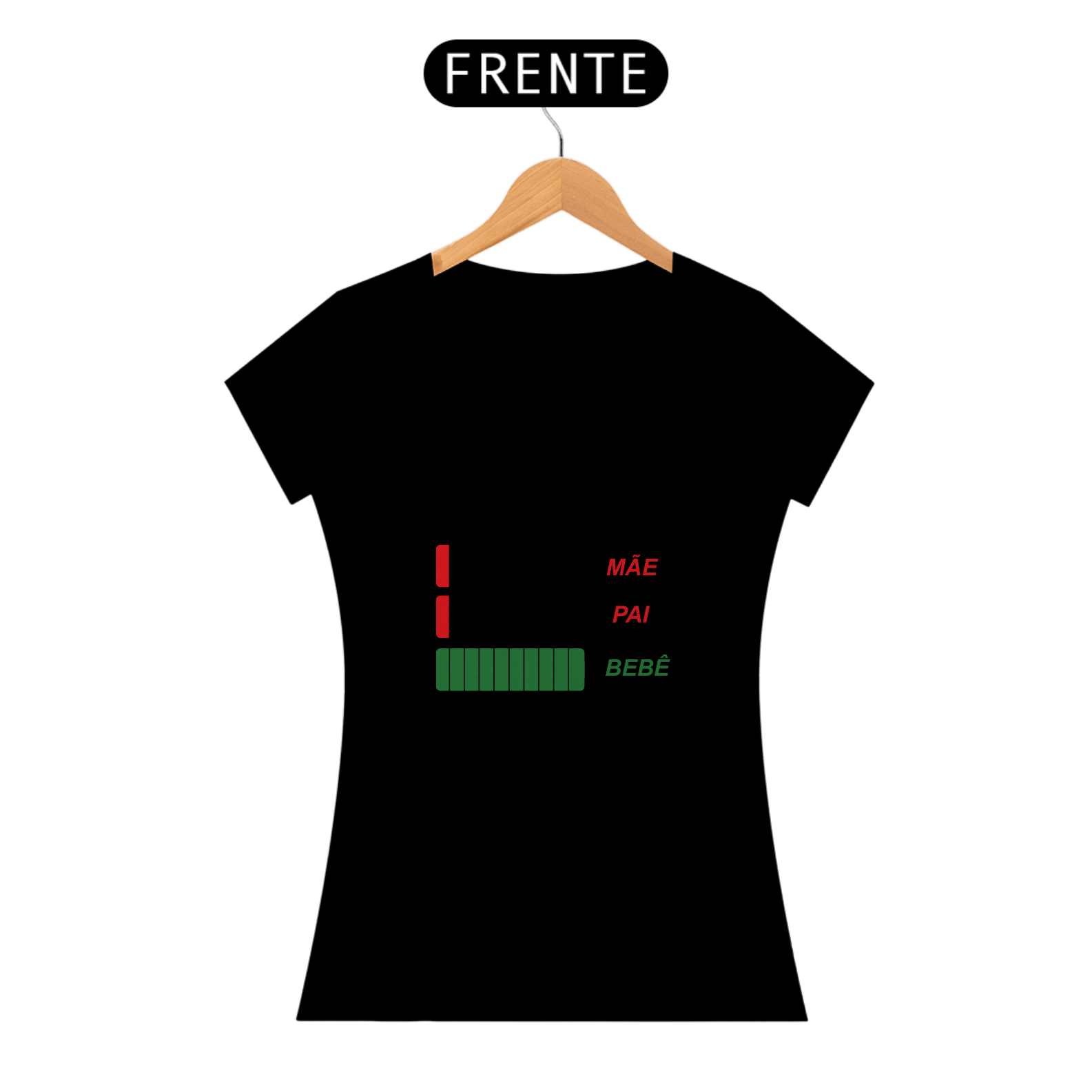 Camiseta Bateria de Energia Pai, Mãe e Bebê Estampada Quality - Energy Batery Daddy, Mommy and Baby