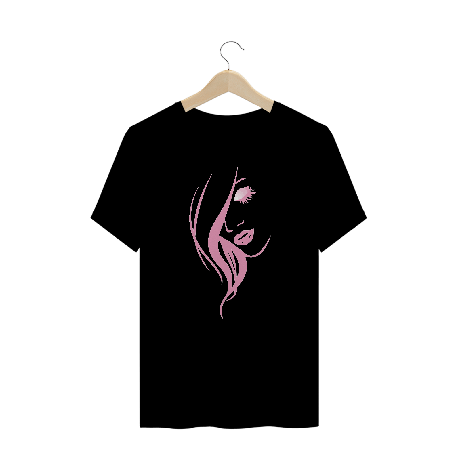 Nome do produto: Camiseta Rosto de Mulher Silhueta Estampada Desenho Estampa Quality