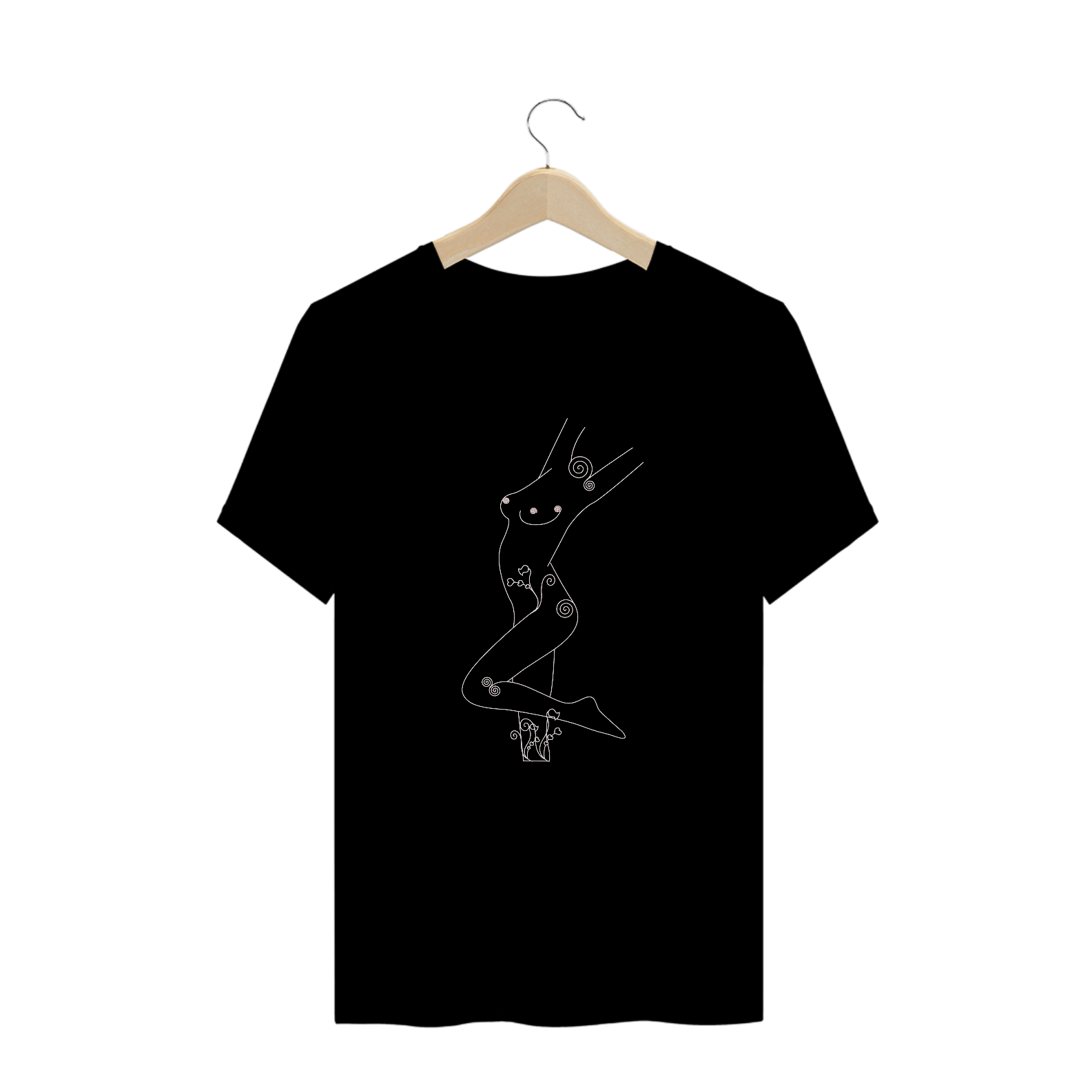 Camiseta Estampa Silhueta Corpo de Mulher - Estampada Feminina Quality