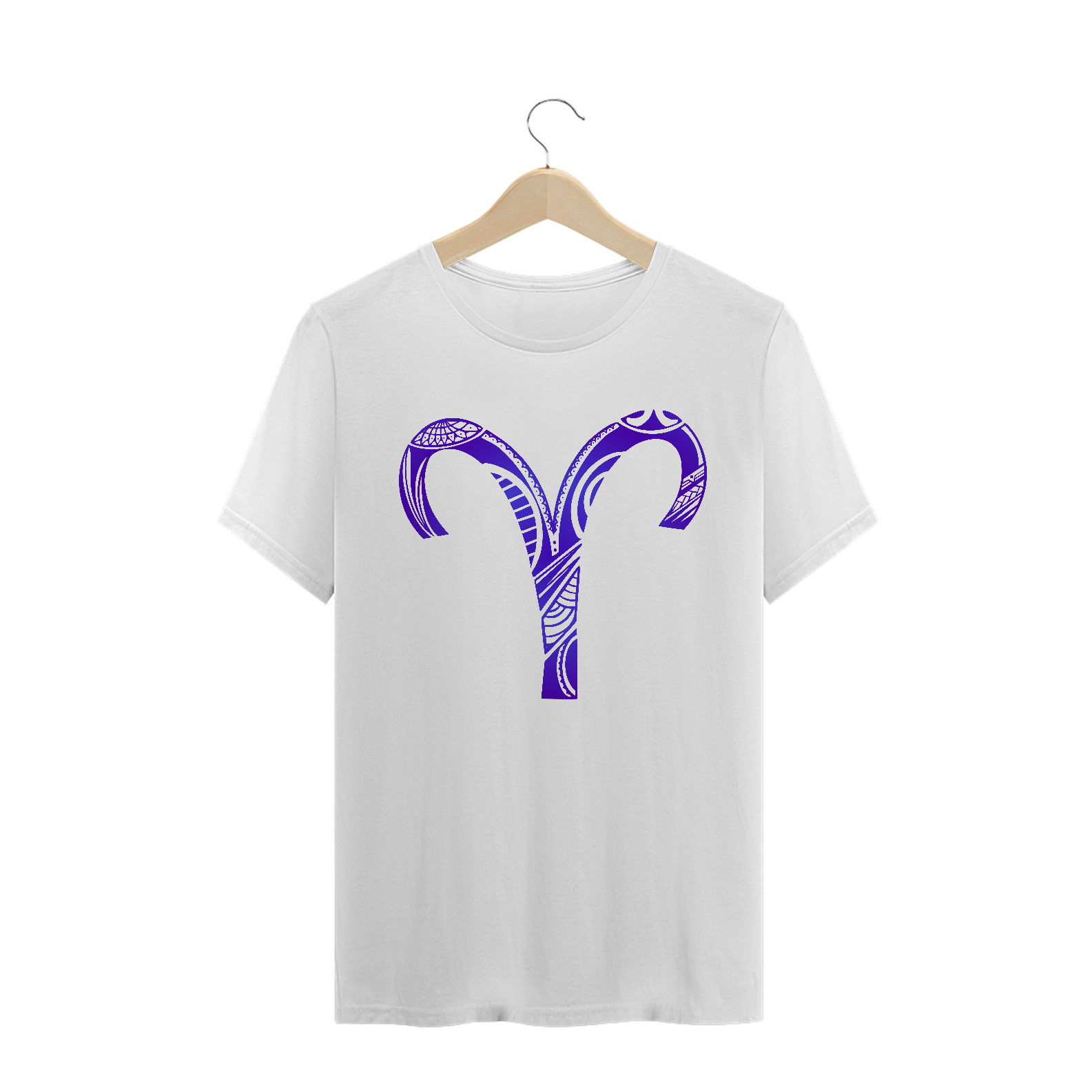 CAMISETA MASC/UNISSEX BRANCA - SÍMBOLO SIGNO ÁRIES