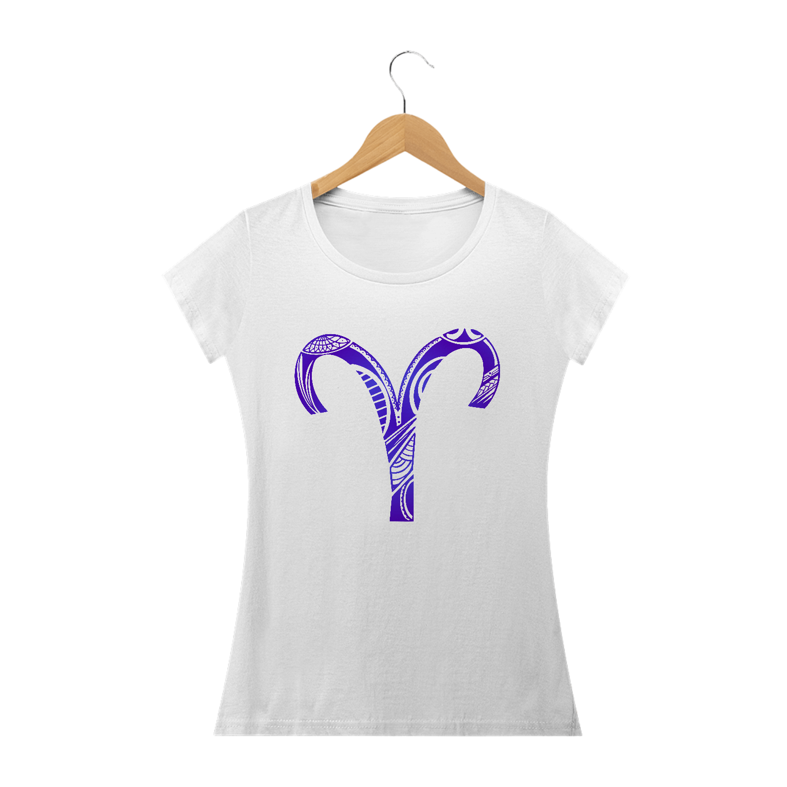 CAMISETA FEMININA BRANCA - SÍMBOLO SIGNO ÁRIES
