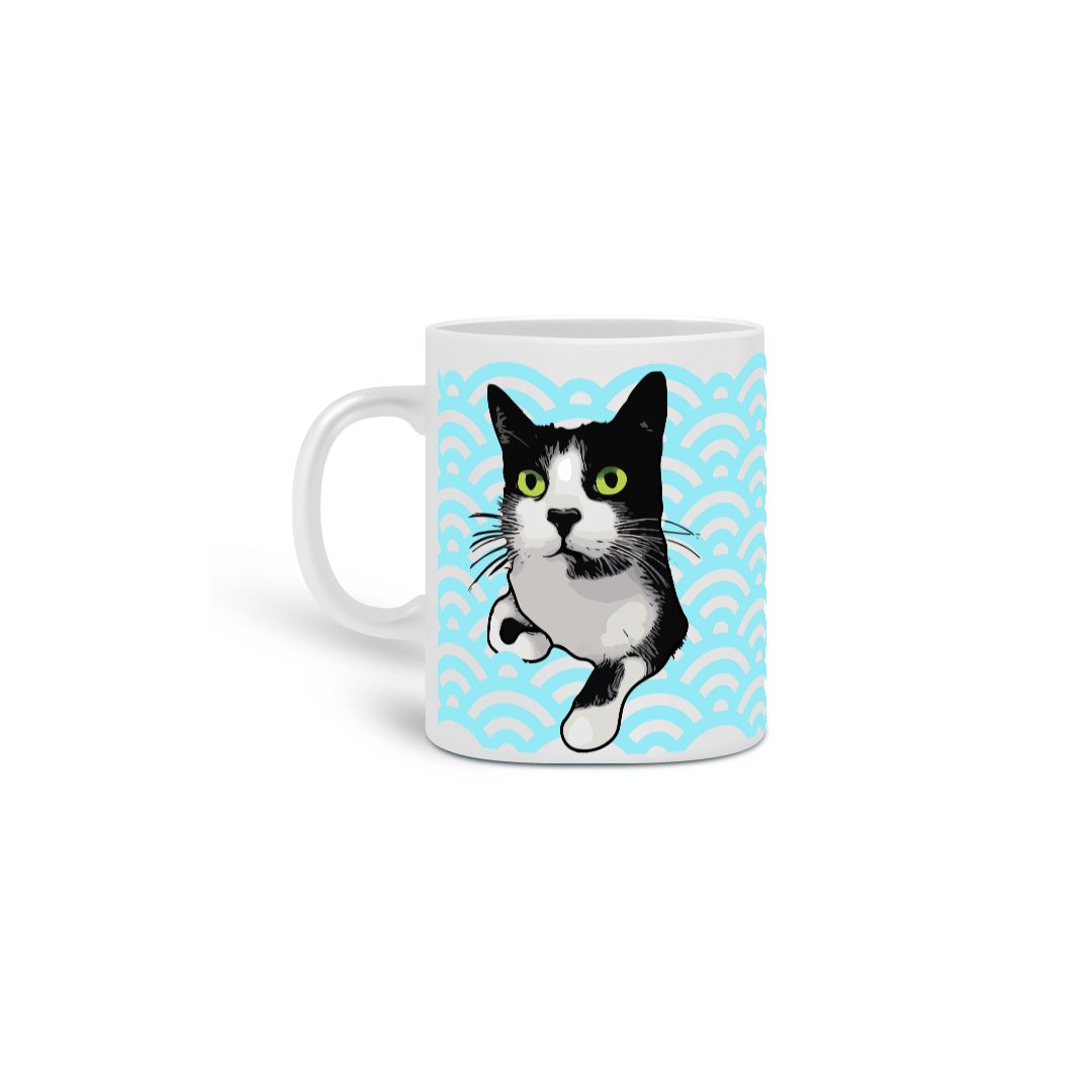 Nome do produto  CANECA GATINHO AZUL