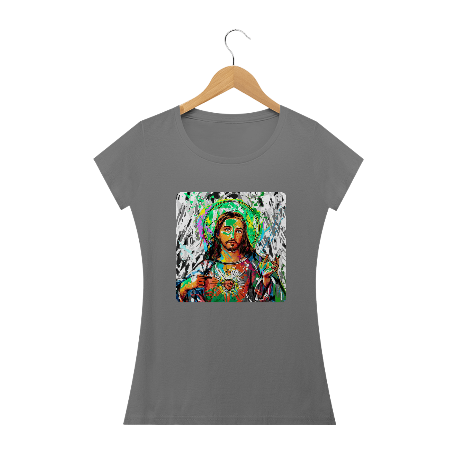 Camiseta Feminina Estonada TROPO - Jesus Art1B