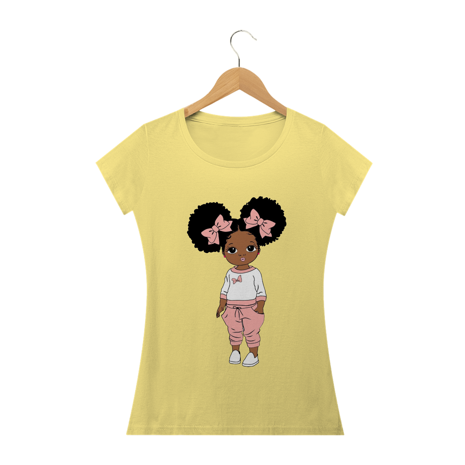 Camiseta Feminina Estonada TROPO - Menina laço rosa