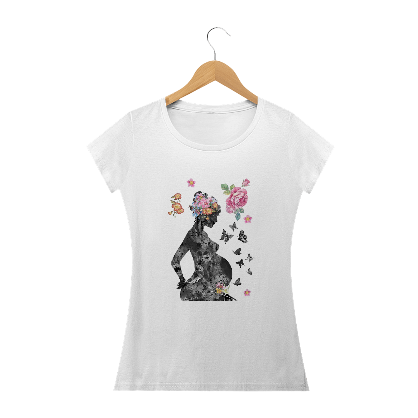 Nome do produto  Camiseta Feminina TROPO - Grávida Flor
