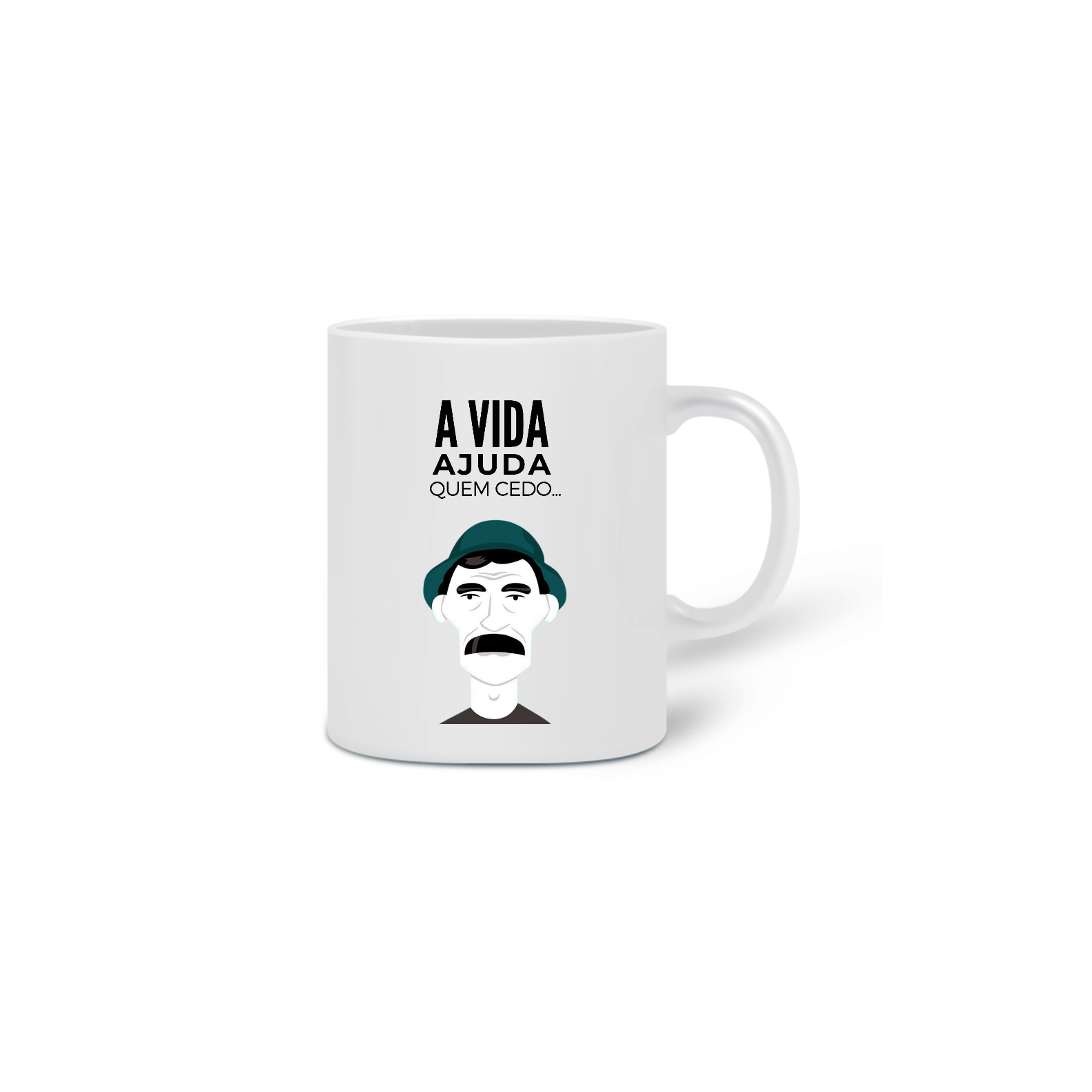 Nome do produto  Caneca Branca A vida ajuda quem cedo madruga