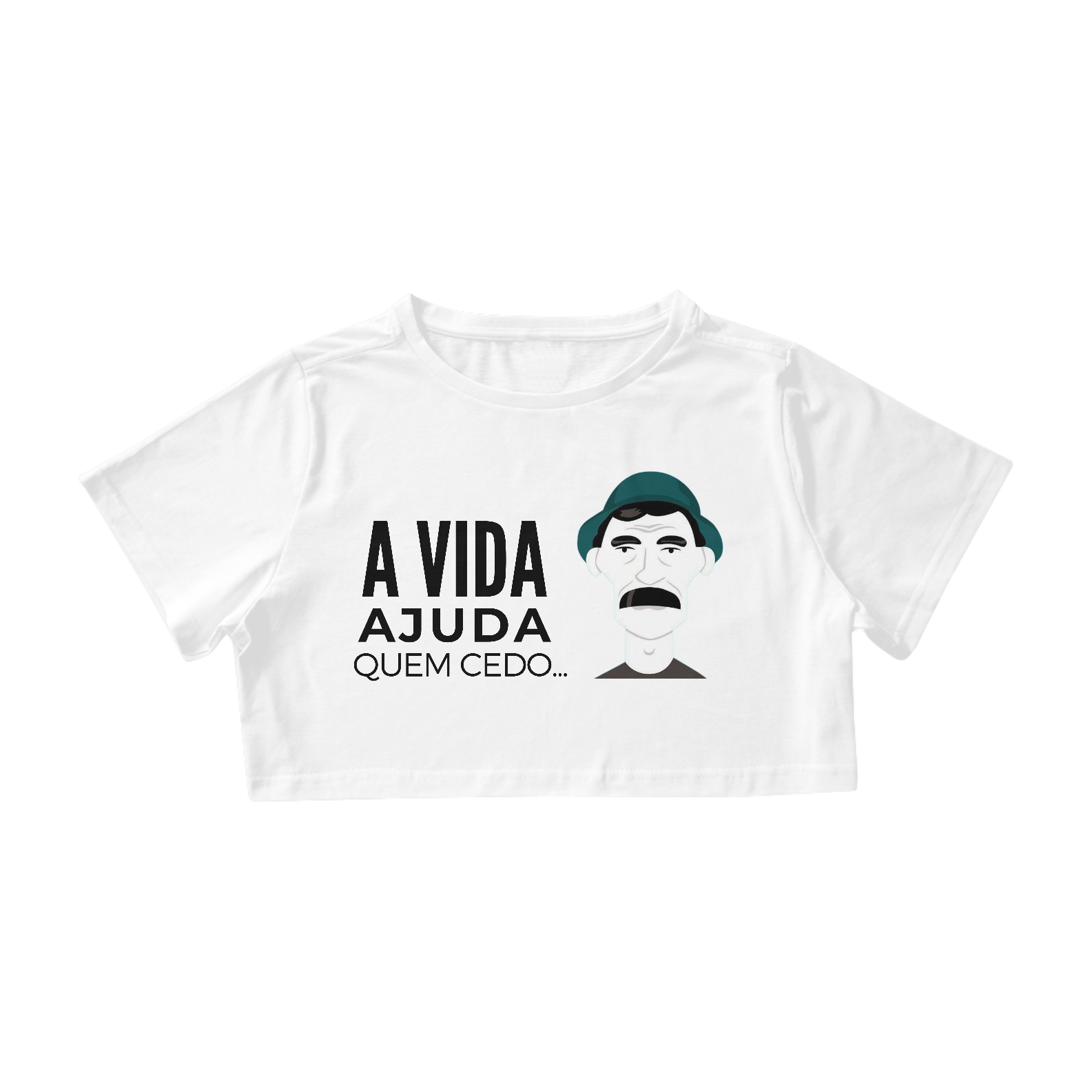 Nome do produto  Camiseta Cropped A Vida Ajuda Quem Cedo Madruga