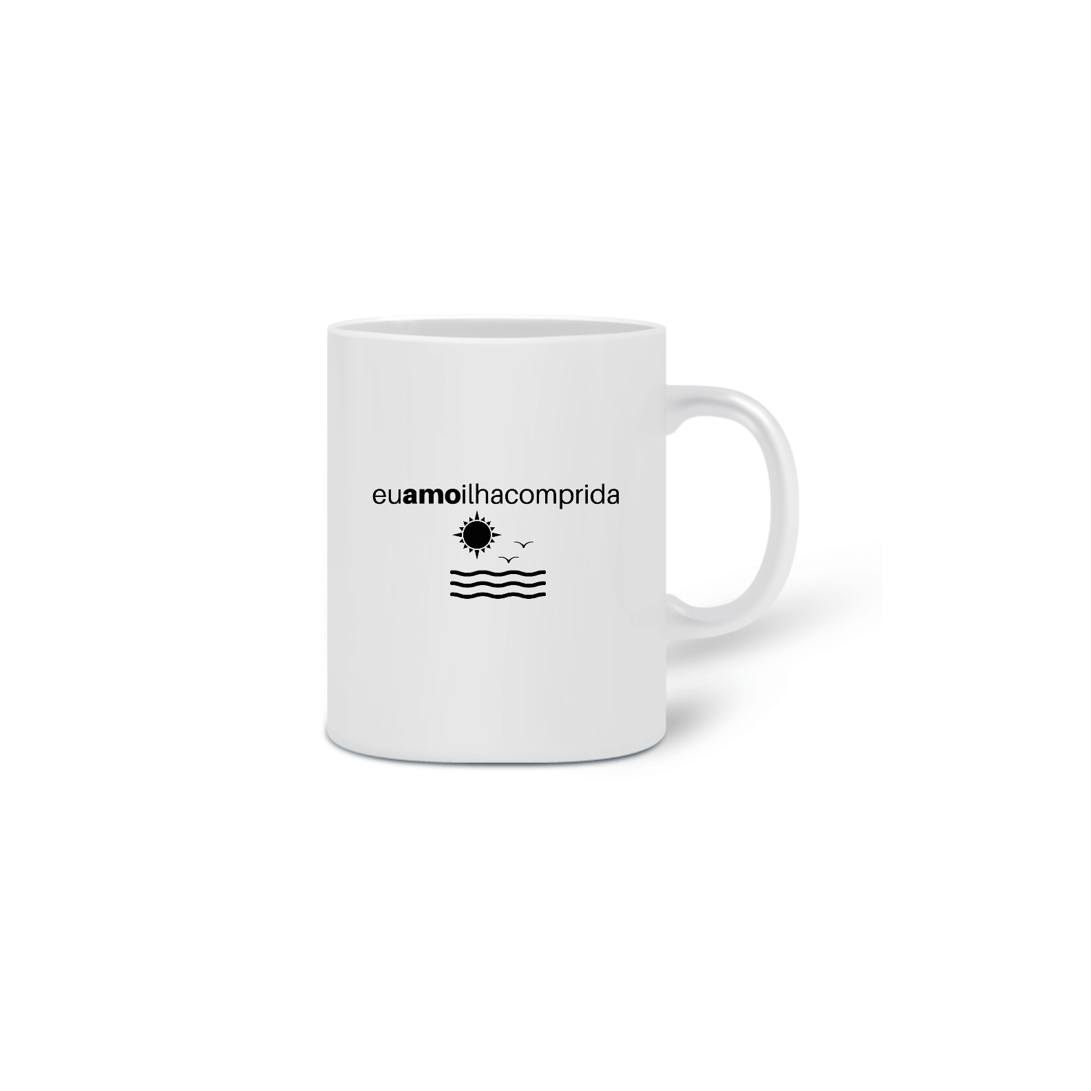 Nome do produto  Caneca Branca Eu Amo Ilha Comprida