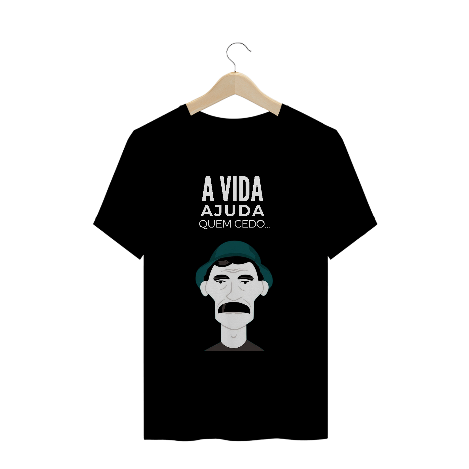 Nome do produto  T-shirt Prime Preta A Vida Ajuda Quem Cedo Madruga