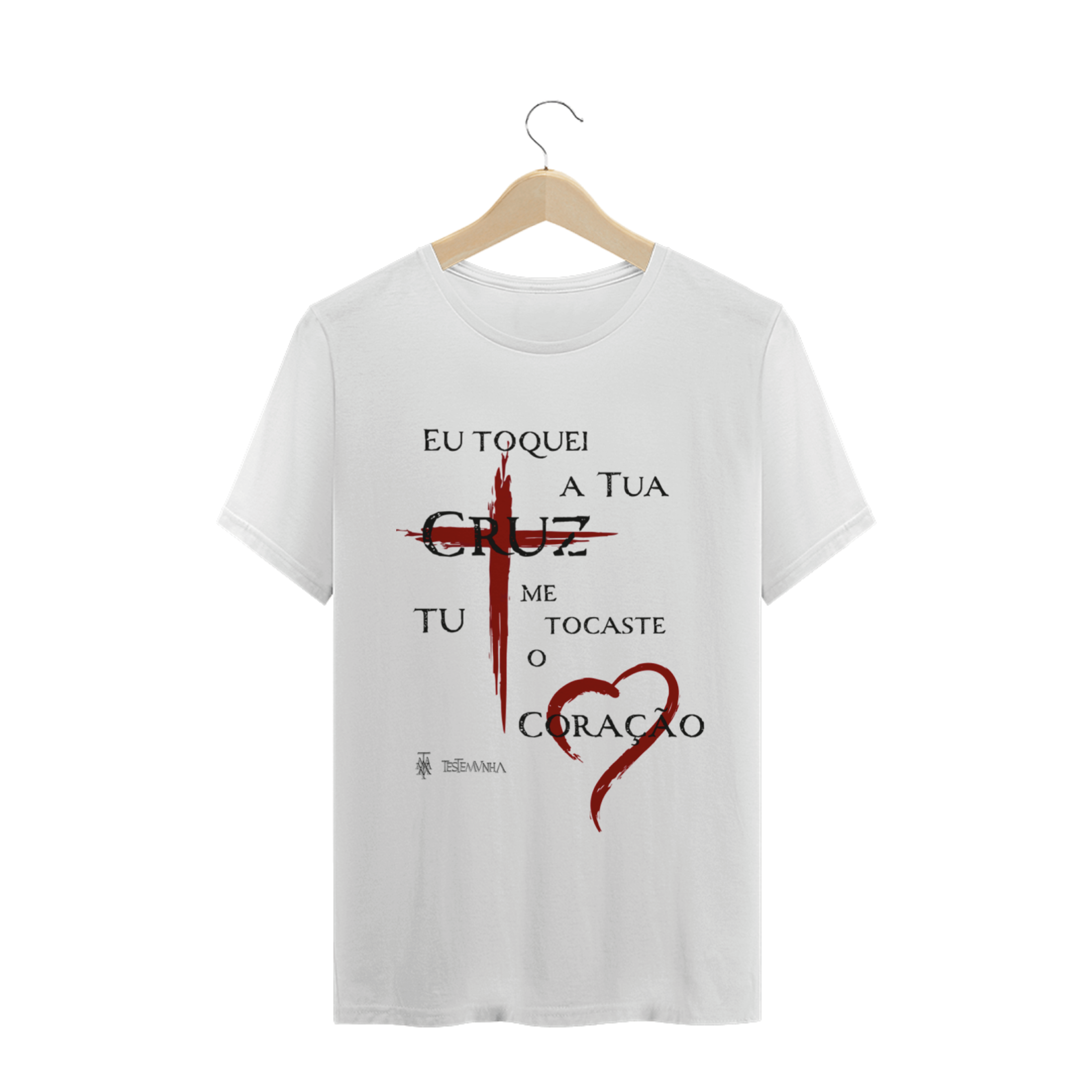 Nome do produto  Camiseta Toquei a Tua Cruz (clara)