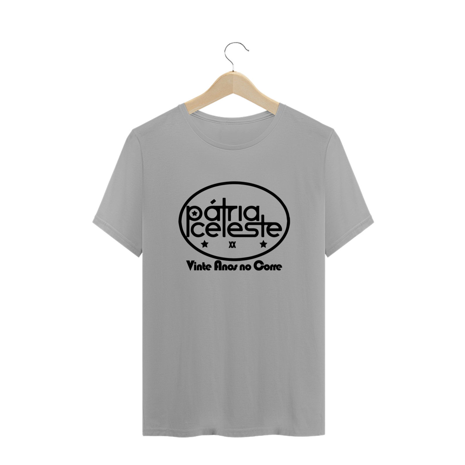 Nome do produto  Camiseta Plus Size Pátria Celeste Vinte Anos no Corre (clara)