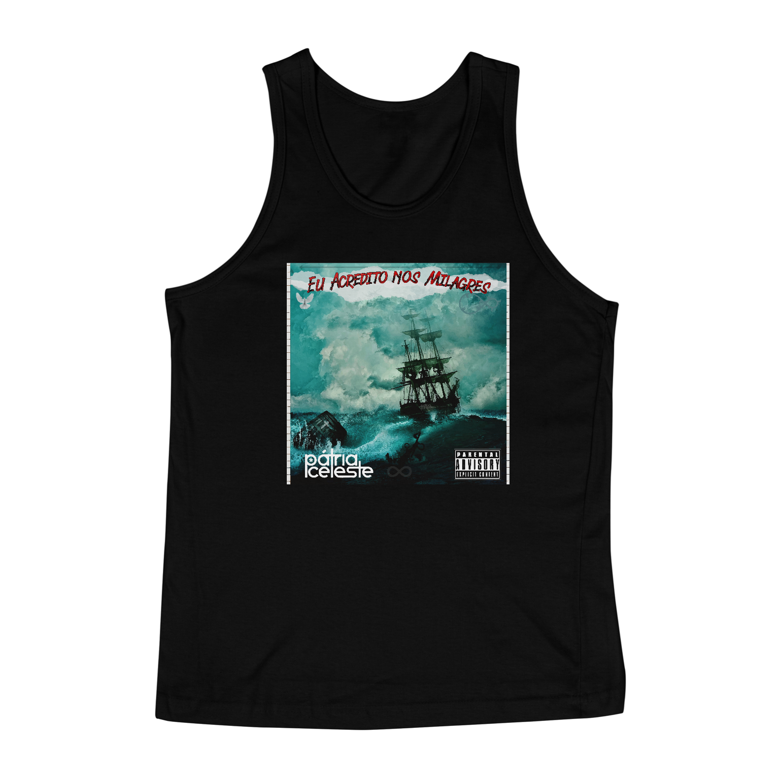 Nome do produto  Regata Pátria Celeste Eu Acredito nos Milagres