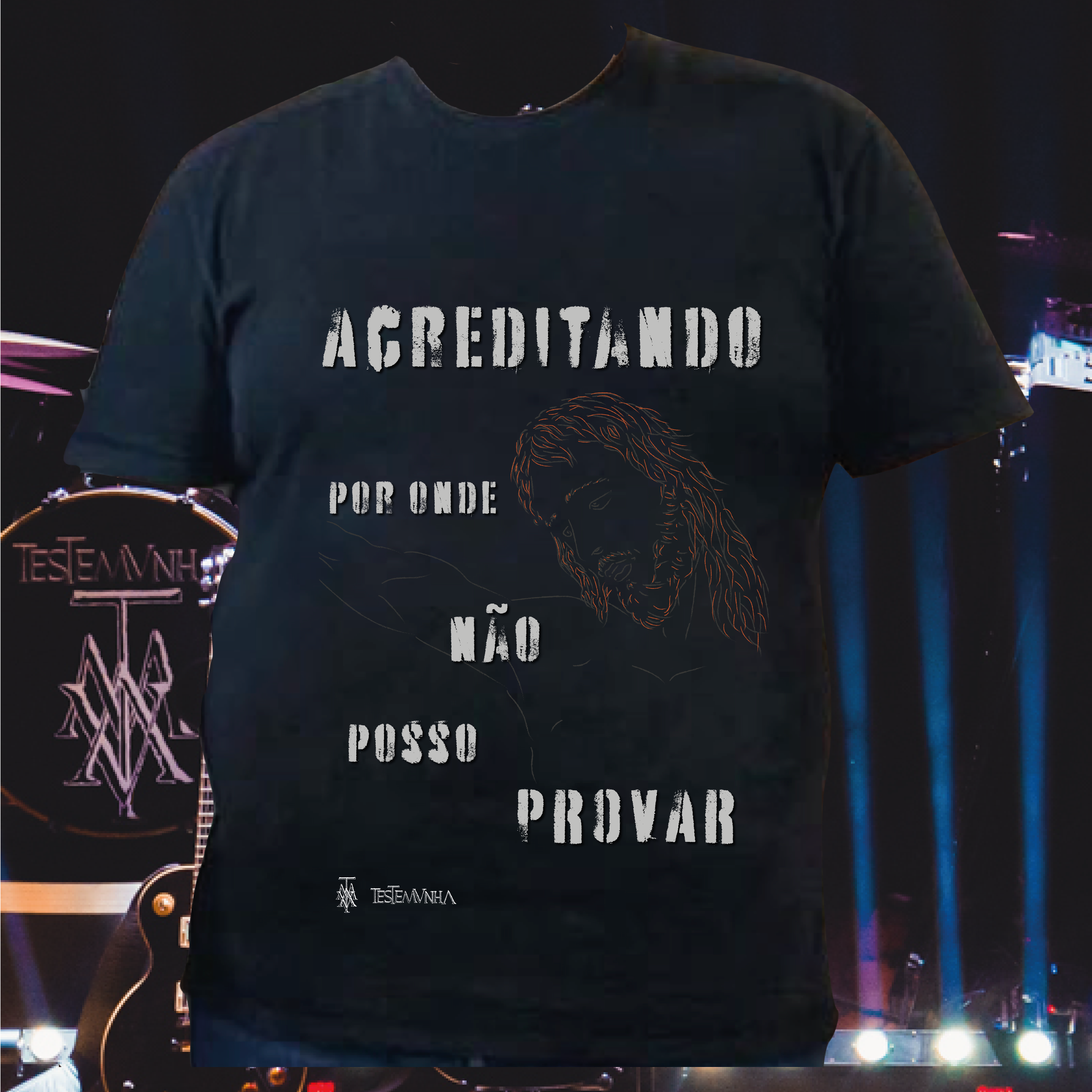 Nome do produto  Camiseta Plus Size Acreditando (escura)