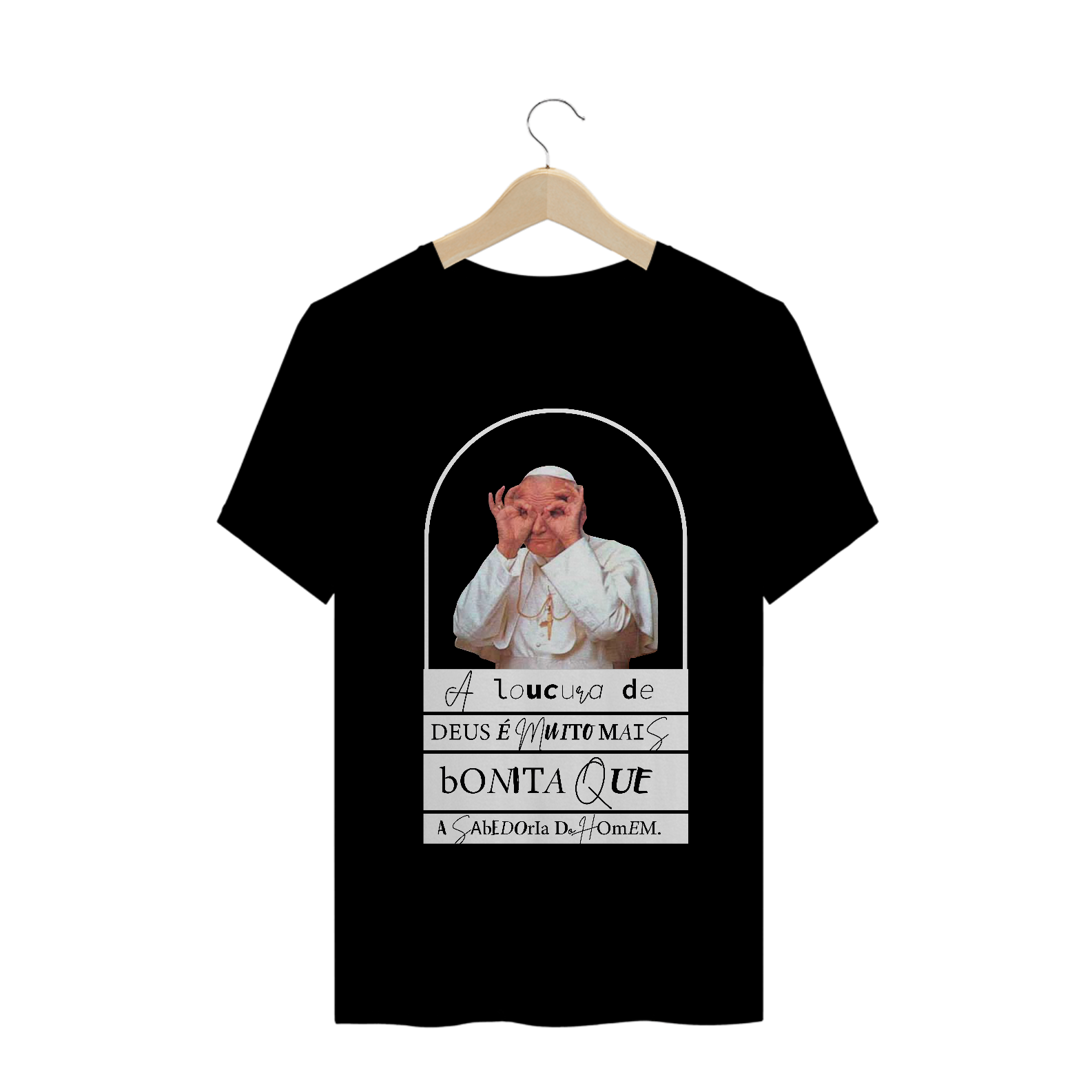 Camiseta Preta Loucura de Deus | Quality 