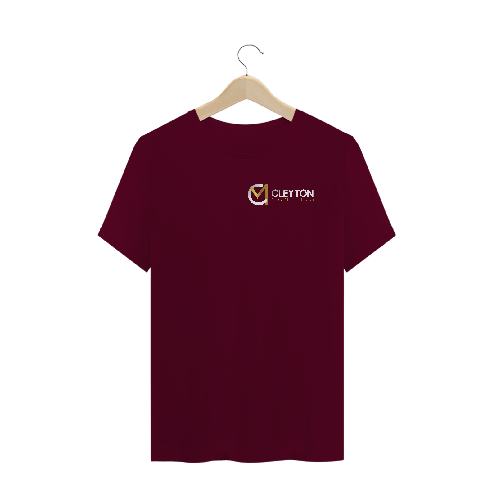 Nome do produto  Cleyton Monteiro Camiseta Quality Vinho Logo esq