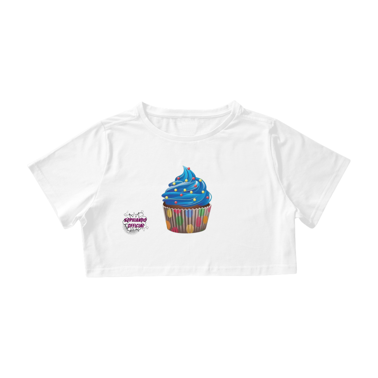 Nome do produto  Cupcake! Camisa Cropped Feminino