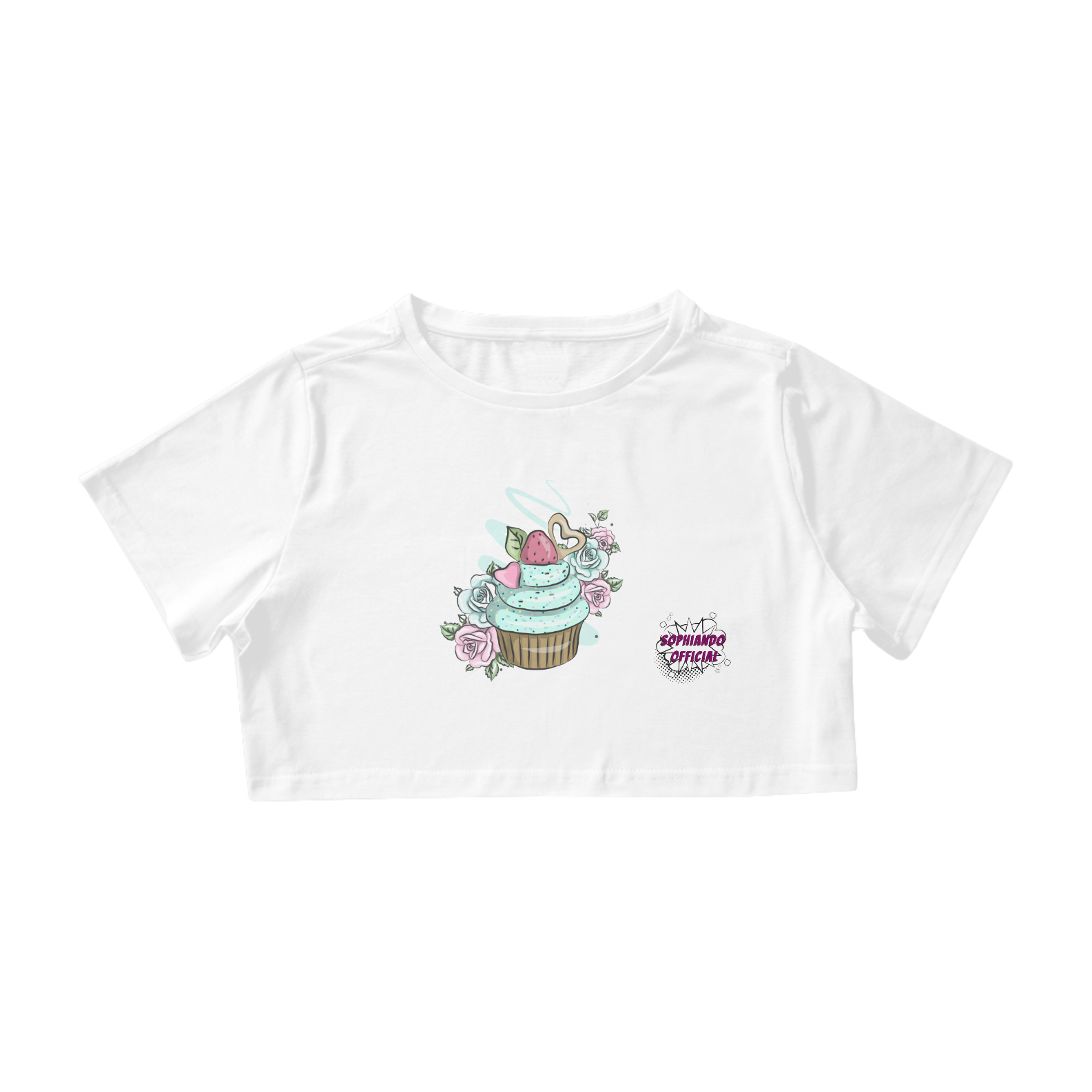 Nome do produto  Cupcake! Camisa Cropped Feminino