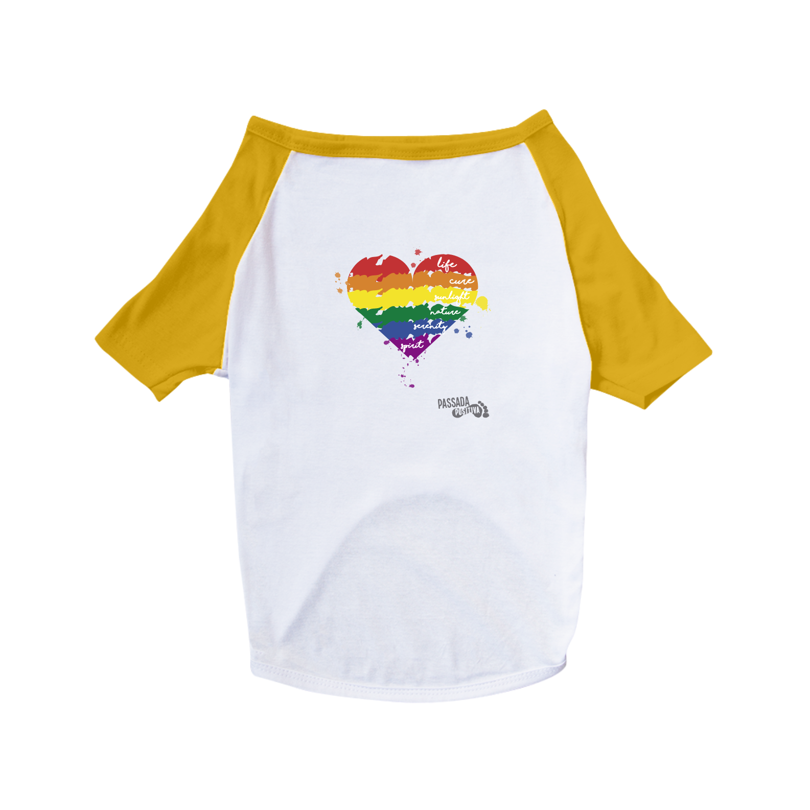 Nome do produto  T-shirt MyPet RAINBOW HEART