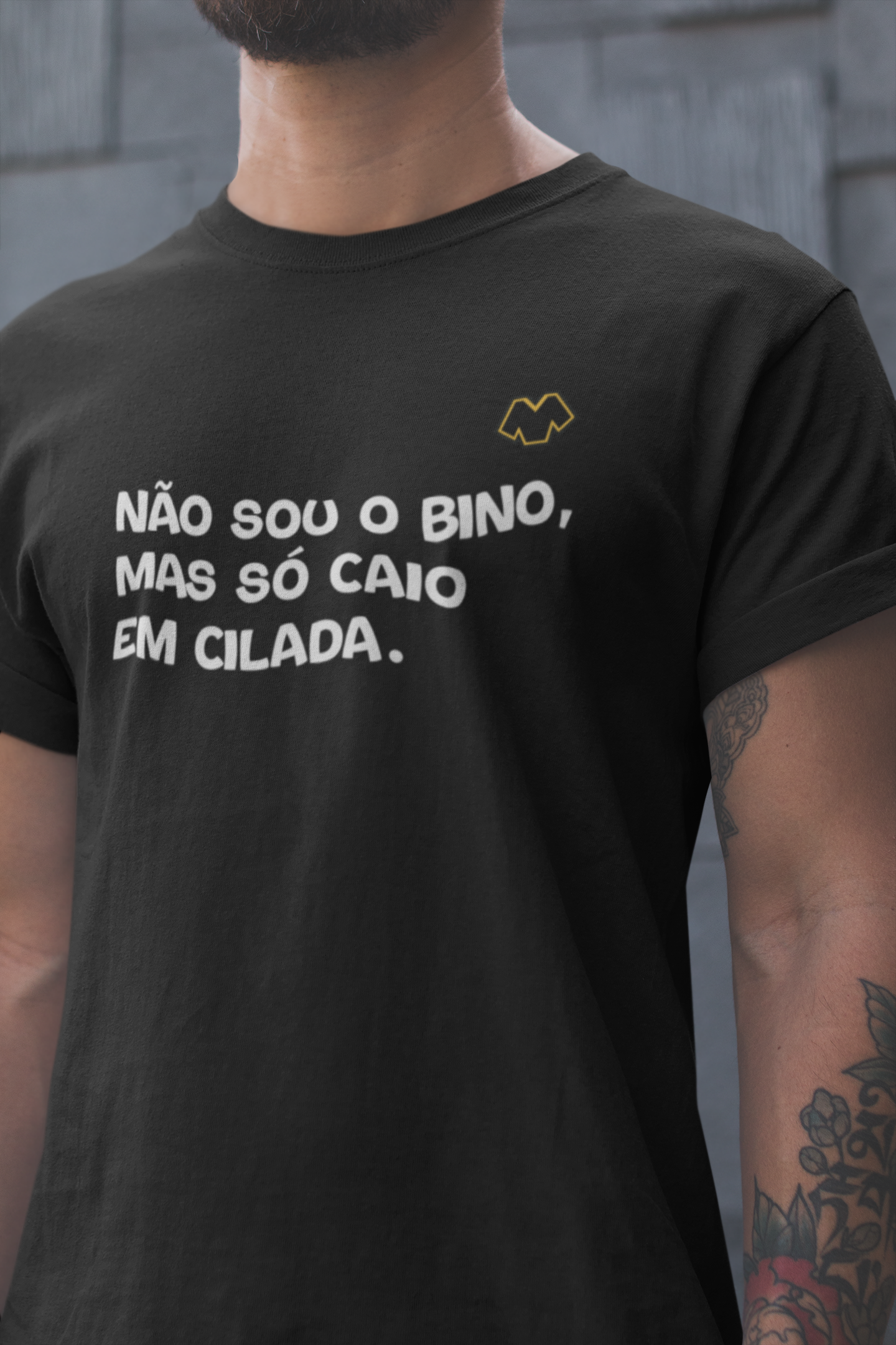 T-SHIRT PRETA - NÃO SOU O BINO