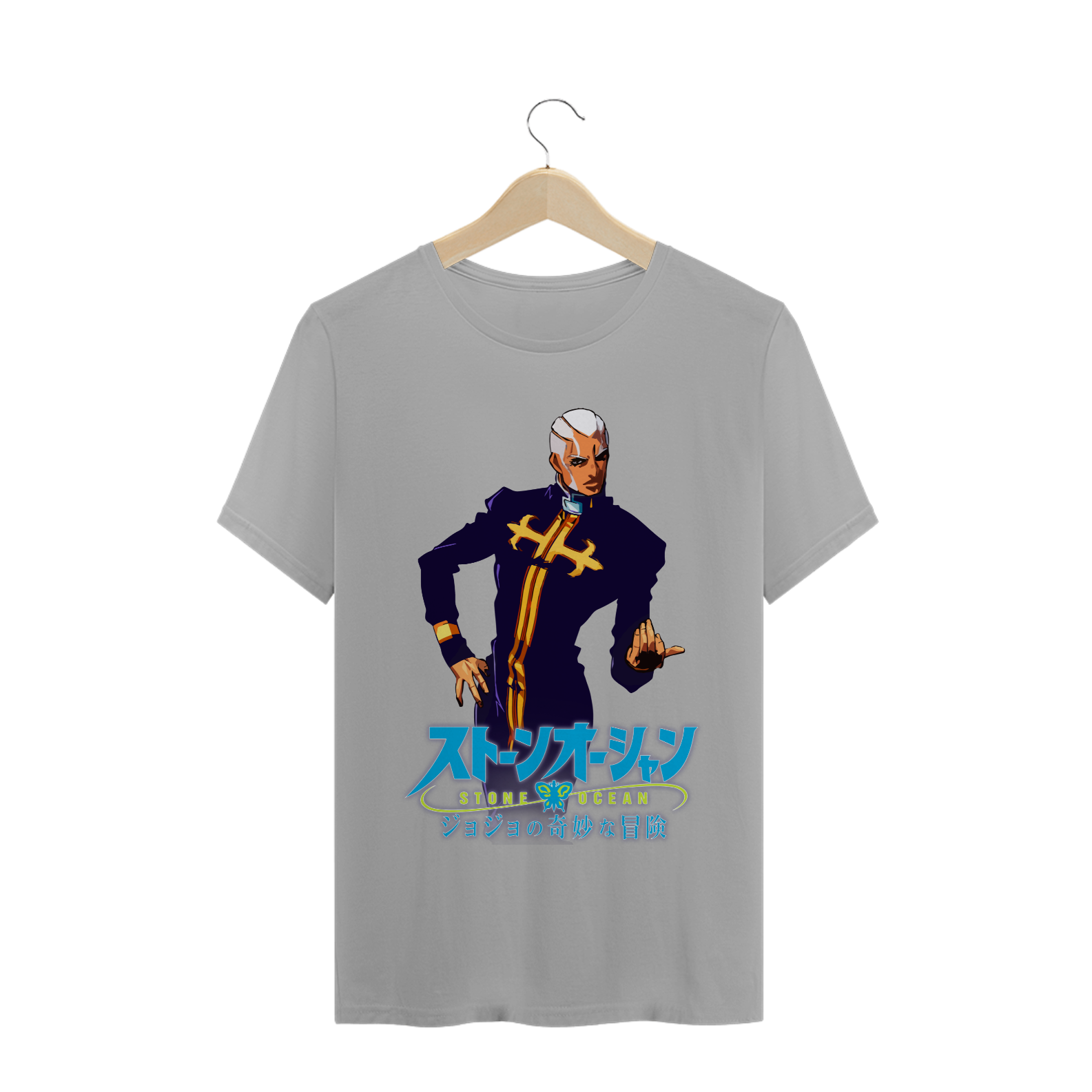 Nome do produto  Camiseta Enrico Pucci - Camiseta Jojo Stone Ocean