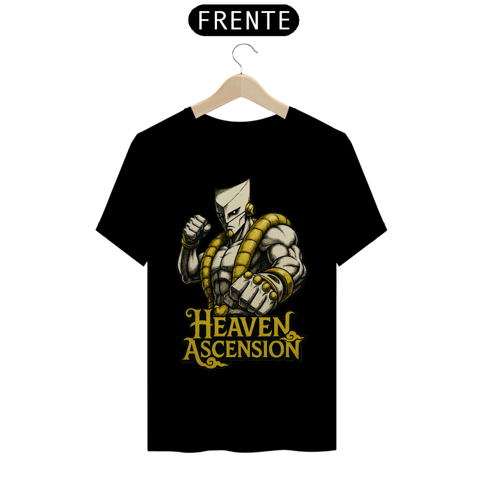 Nome do produto  Camiseta Za Warudo Over Heaven / The World Over Heaven - Jojo’s Bizarre Adventure Eyes Of Heaven - Camiseta Jojo’s Bizarre Adventure
