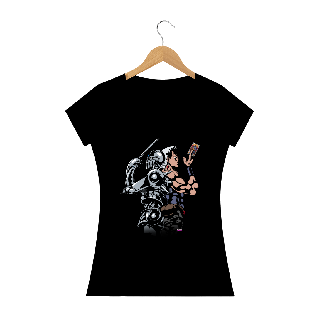 Nome do produto  Camiseta Feminina Jean Pierre Polnareff e Silver Chariot - JoJo's Bizarre Adventure Part 3: Stardust Crusaders
